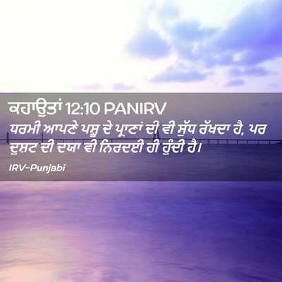 Picture 02 - ਕਹਾਉਤਾਂ 12:10 PANIRV - ਧਰਮੀ ਆਪਣੇ ਪਸ਼ੂ ਦੇ - Bible Verse Picture