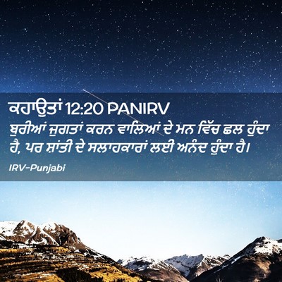 Picture 02 - ਕਹਾਉਤਾਂ 12:20 PANIRV - ਬੁਰੀਆਂ ਜੁਗਤਾਂ ਕਰਨ - Bible Verse Picture