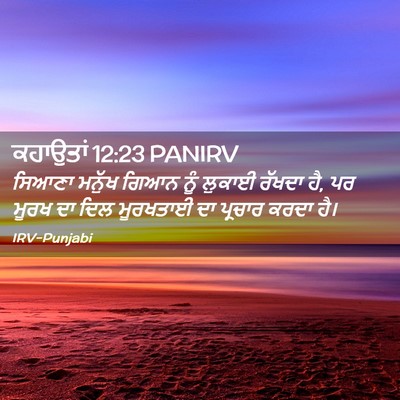 Picture 02 - ਕਹਾਉਤਾਂ 12:23 PANIRV - ਸਿਆਣਾ ਮਨੁੱਖ ਗਿਆਨ - Bible Verse Picture