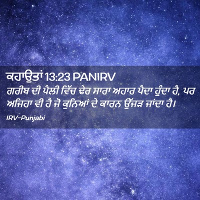 Picture 02 - ਕਹਾਉਤਾਂ 13:23 PANIRV - ਗਰੀਬ ਦੀ ਪੈਲੀ ਵਿੱਚ - Bible Verse Picture