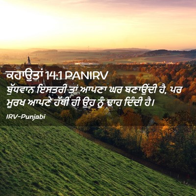 Picture 02 - ਕਹਾਉਤਾਂ 14:1 PANIRV - ਬੁੱਧਵਾਨ ਇਸਤਰੀ ਤਾਂ - Bible Verse Picture