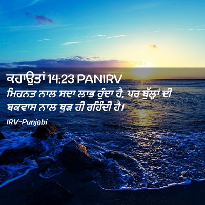 Picture 02 - ਕਹਾਉਤਾਂ 14:23 PANIRV - ਮਿਹਨਤ ਨਾਲ ਸਦਾ ਲਾਭ - Bible Verse Picture