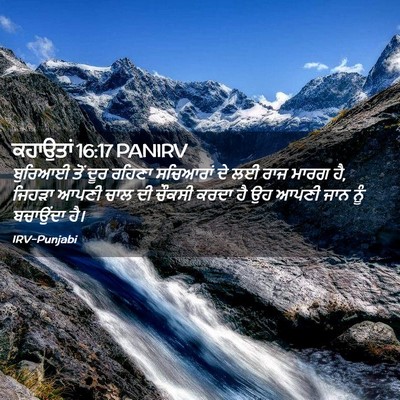 Picture 02 - ਕਹਾਉਤਾਂ 16:17 PANIRV - ਬੁਰਿਆਈ ਤੋਂ ਦੂਰ - Bible Verse Picture