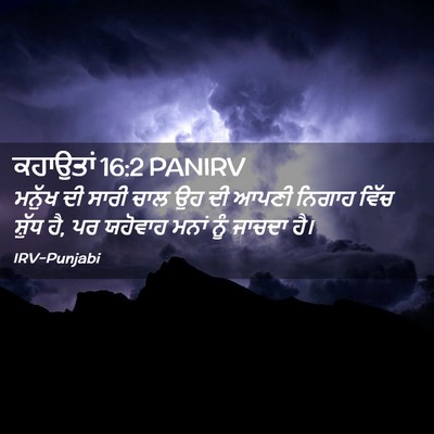 Picture 02 - ਕਹਾਉਤਾਂ 16:2 PANIRV - ਮਨੁੱਖ ਦੀ ਸਾਰੀ ਚਾਲ - Bible Verse Picture