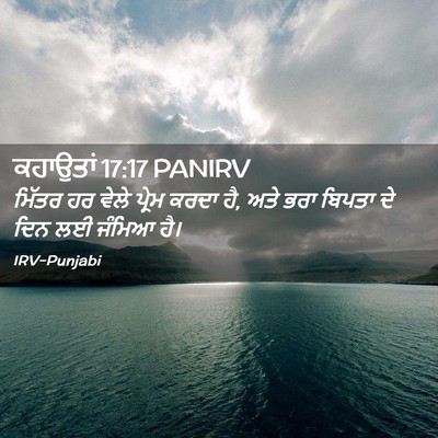 Picture 02 - ਕਹਾਉਤਾਂ 17:17 PANIRV - ਮਿੱਤਰ ਹਰ ਵੇਲੇ - Bible Verse Picture