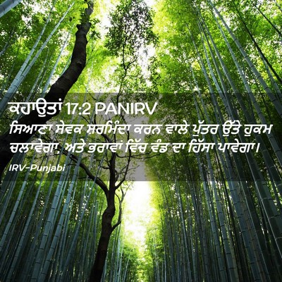 Picture 02 - ਕਹਾਉਤਾਂ 17:2 PANIRV - ਸਿਆਣਾ ਸੇਵਕ - Bible Verse Picture
