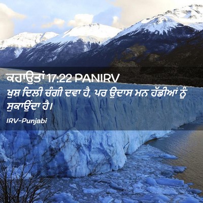 Picture 02 - ਕਹਾਉਤਾਂ 17:22 PANIRV - ਖੁਸ਼ ਦਿਲੀ ਚੰਗੀ ਦਵਾ - Bible Verse Picture