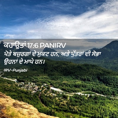 Picture 02 - ਕਹਾਉਤਾਂ 17:6 PANIRV - ਪੋਤੇ ਬਜ਼ੁਰਗਾਂ ਦੇ - Bible Verse Picture