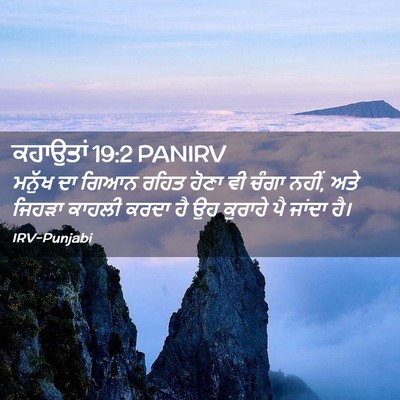 Picture 02 - ਕਹਾਉਤਾਂ 19:2 PANIRV - ਮਨੁੱਖ ਦਾ ਗਿਆਨ ਰਹਿਤ - Bible Verse Picture