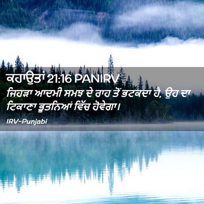Picture 02 - ਕਹਾਉਤਾਂ 21:16 PANIRV - ਜਿਹੜਾ ਆਦਮੀ ਸਮਝ ਦੇ - Bible Verse Picture