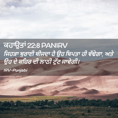 Picture 02 - ਕਹਾਉਤਾਂ 22:8 PANIRV - ਜਿਹੜਾ ਬੁਰਾਈ ਬੀਜਦਾ - Bible Verse Picture