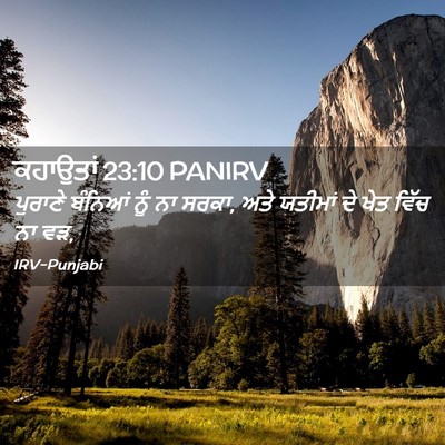 Picture 02 - ਕਹਾਉਤਾਂ 23:10 PANIRV - ਪੁਰਾਣੇ ਬੰਨਿਆਂ ਨੂੰ - Bible Verse Picture