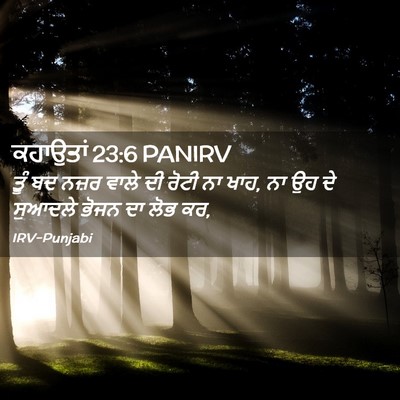 Picture 02 - ਕਹਾਉਤਾਂ 23:6 PANIRV - ਤੂੰ ਬਦ ਨਜ਼ਰ ਵਾਲੇ ਦੀ - Bible Verse Picture