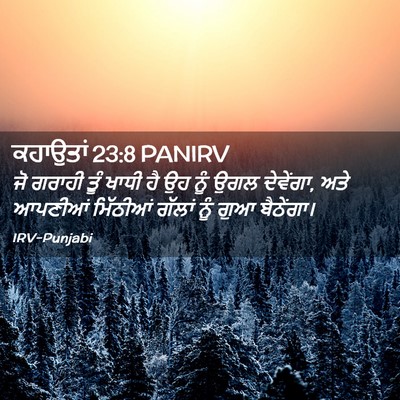 Picture 02 - ਕਹਾਉਤਾਂ 23:8 PANIRV - ਜੋ ਗਰਾਹੀ ਤੂੰ ਖਾਧੀ - Bible Verse Picture