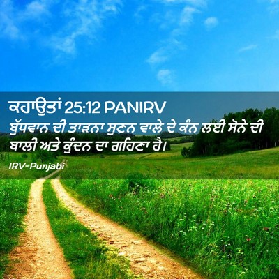 Picture 02 - ਕਹਾਉਤਾਂ 25:12 PANIRV - ਬੁੱਧਵਾਨ ਦੀ ਤਾੜਨਾ - Bible Verse Picture