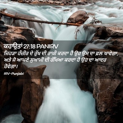 Picture 02 - ਕਹਾਉਤਾਂ 27:18 PANIRV - ਜਿਹੜਾ ਹੰਜ਼ੀਰ ਦੇ - Bible Verse Picture