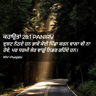 Picture 02 - ਕਹਾਉਤਾਂ 28:1 PANIRV - ਦੁਸ਼ਟ ਨੱਠਦੇ ਹਨ - Bible Verse Picture