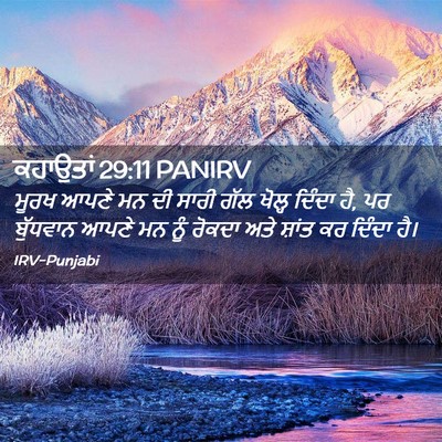 Picture 02 - ਕਹਾਉਤਾਂ 29:11 PANIRV - ਮੂਰਖ ਆਪਣੇ ਮਨ ਦੀ - Bible Verse Picture