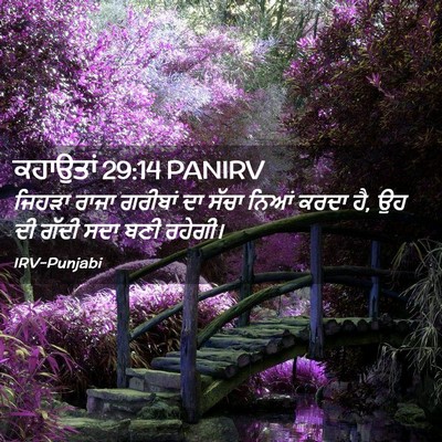 Picture 02 - ਕਹਾਉਤਾਂ 29:14 PANIRV - ਜਿਹੜਾ ਰਾਜਾ ਗਰੀਬਾਂ - Bible Verse Picture