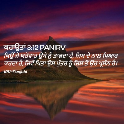 Picture 02 - ਕਹਾਉਤਾਂ 3:12 PANIRV - ਕਿਉਂ ਜੋ ਯਹੋਵਾਹ ਉਸੇ - Bible Verse Picture