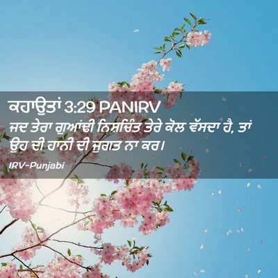 Picture 02 - ਕਹਾਉਤਾਂ 3:29 PANIRV - ਜਦ ਤੇਰਾ ਗੁਆਂਢੀ - Bible Verse Picture