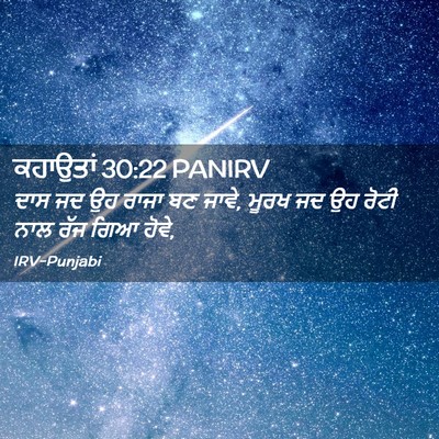 Picture 02 - ਕਹਾਉਤਾਂ 30:22 PANIRV - ਦਾਸ ਜਦ ਉਹ ਰਾਜਾ ਬਣ - Bible Verse Picture