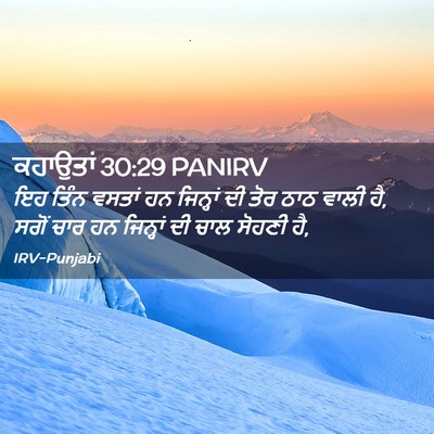 Picture 02 - ਕਹਾਉਤਾਂ 30:29 PANIRV - ਇਹ ਤਿੰਨ ਵਸਤਾਂ ਹਨ - Bible Verse Picture