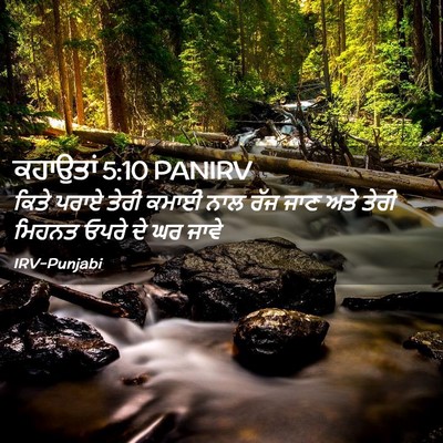 Picture 02 - ਕਹਾਉਤਾਂ 5:10 PANIRV - ਕਿਤੇ ਪਰਾਏ ਤੇਰੀ - Bible Verse Picture