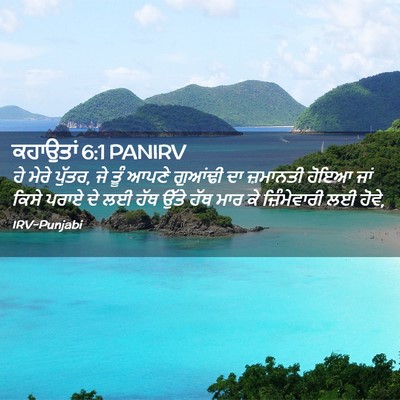 Picture 02 - ਕਹਾਉਤਾਂ 6:1 PANIRV - ਹੇ ਮੇਰੇ ਪੁੱਤਰ, ਜੇ - Bible Verse Picture