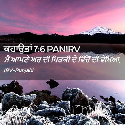 Picture 02 - ਕਹਾਉਤਾਂ 7:6 PANIRV - ਮੈਂ ਆਪਣੇ ਘਰ ਦੀ - Bible Verse Picture