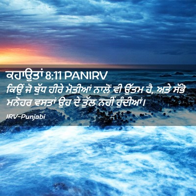 Picture 02 - ਕਹਾਉਤਾਂ 8:11 PANIRV - ਕਿਉਂ ਜੋ ਬੁੱਧ ਹੀਰੇ - Bible Verse Picture