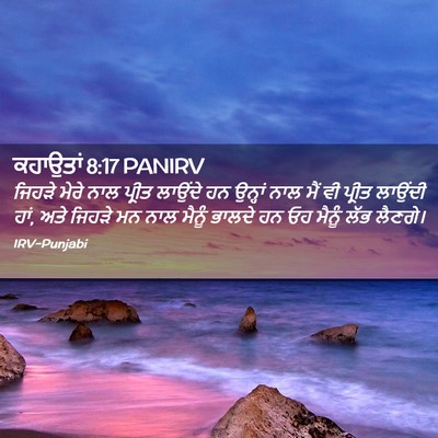 Picture 02 - ਕਹਾਉਤਾਂ 8:17 PANIRV - ਜਿਹੜੇ ਮੇਰੇ ਨਾਲ - Bible Verse Picture