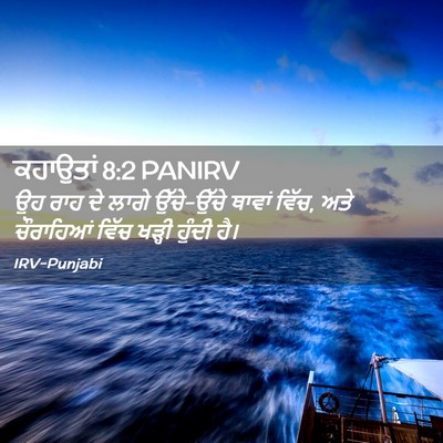 Picture 02 - ਕਹਾਉਤਾਂ 8:2 PANIRV - ਉਹ ਰਾਹ ਦੇ ਲਾਗੇ - Bible Verse Picture