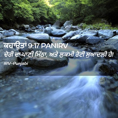 Picture 02 - ਕਹਾਉਤਾਂ 9:17 PANIRV - ਚੋਰੀ ਦਾ ਪਾਣੀ ਮਿੱਠਾ, - Bible Verse Picture