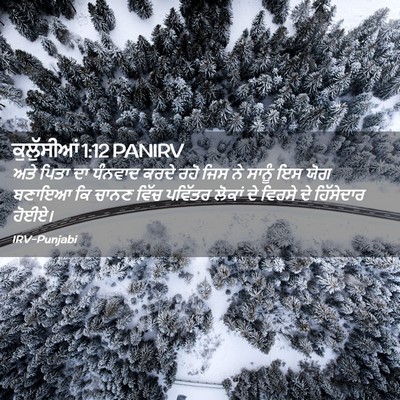 Picture 02 - ਕੁਲੁੱਸੀਆਂ 1:12 PANIRV - ਅਤੇ ਪਿਤਾ ਦਾ ਧੰਨਵਾਦ - Bible Verse Picture