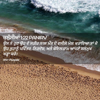 Picture 02 - ਕੁਲੁੱਸੀਆਂ 1:22 PANIRV - ਉਸ ਨੇ ਹੁਣ ਉਹ ਦੇ - Bible Verse Picture