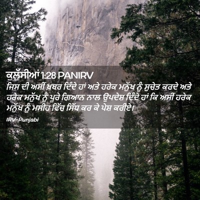 Picture 02 - ਕੁਲੁੱਸੀਆਂ 1:28 PANIRV - ਜਿਸ ਦੀ ਅਸੀਂ ਖ਼ਬਰ - Bible Verse Picture