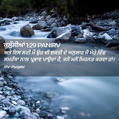 Picture 02 - ਕੁਲੁੱਸੀਆਂ 1:29 PANIRV - ਅਤੇ ਇਸ ਲਈ ਮੈਂ ਉਹ ਦੀ - Bible Verse Picture