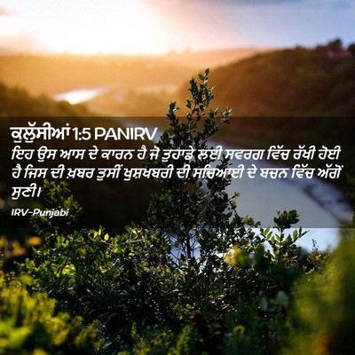 Picture 02 - ਕੁਲੁੱਸੀਆਂ 1:5 PANIRV - ਇਹ ਉਸ ਆਸ ਦੇ ਕਾਰਨ ਹੈ - Bible Verse Picture