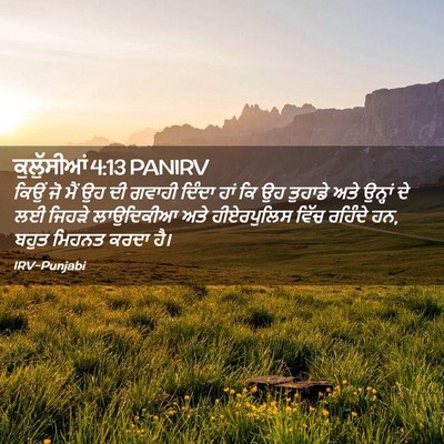Picture 02 - ਕੁਲੁੱਸੀਆਂ 4:13 PANIRV - ਕਿਉਂ ਜੋ ਮੈਂ ਉਹ ਦੀ - Bible Verse Picture