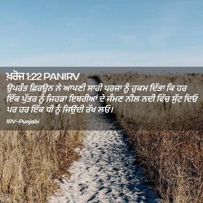 Picture 02 - ਖ਼ਰੋਜ 1:22 PANIRV - ਉਪਰੰਤ ਫ਼ਿਰਊਨ ਨੇ - Bible Verse Picture