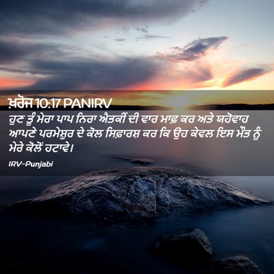 Picture 02 - ਖ਼ਰੋਜ 10:17 PANIRV - ਹੁਣ ਤੂੰ ਮੇਰਾ ਪਾਪ - Bible Verse Picture