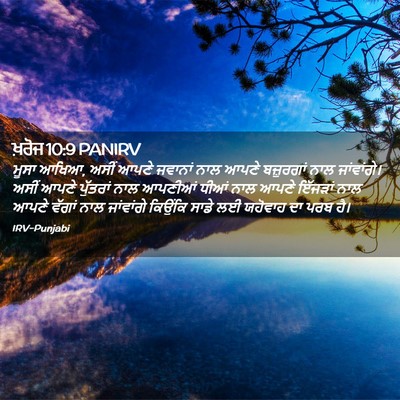 Picture 02 - ਖ਼ਰੋਜ 10:9 PANIRV - ਮੂਸਾ ਆਖਿਆ, ਅਸੀਂ - Bible Verse Picture