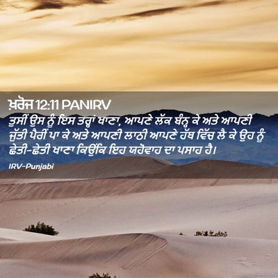 Picture 02 - ਖ਼ਰੋਜ 12:11 PANIRV - ਤੁਸੀਂ ਉਸ ਨੂੰ ਇਸ - Bible Verse Picture