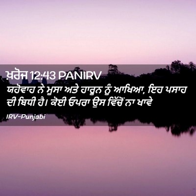 Picture 02 - ਖ਼ਰੋਜ 12:43 PANIRV - ਯਹੋਵਾਹ ਨੇ ਮੂਸਾ ਅਤੇ - Bible Verse Picture