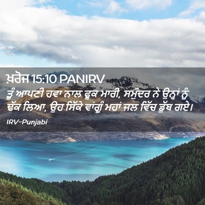 Picture 02 - ਖ਼ਰੋਜ 15:10 PANIRV - ਤੂੰ ਆਪਣੀ ਹਵਾ ਨਾਲ - Bible Verse Picture