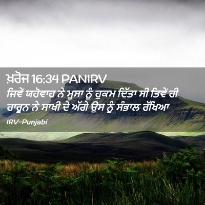 Picture 02 - ਖ਼ਰੋਜ 16:34 PANIRV - ਜਿਵੇਂ ਯਹੋਵਾਹ ਨੇ - Bible Verse Picture