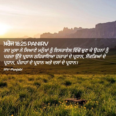 Picture 02 - ਖ਼ਰੋਜ 18:25 PANIRV - ਤਦ ਮੂਸਾ ਨੇ ਸਿਆਣੇ - Bible Verse Picture