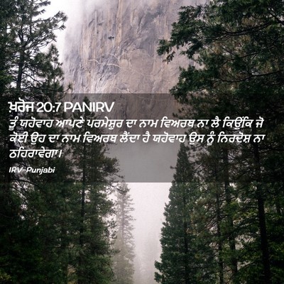 Picture 02 - ਖ਼ਰੋਜ 20:7 PANIRV - ਤੂੰ ਯਹੋਵਾਹ ਆਪਣੇ - Bible Verse Picture