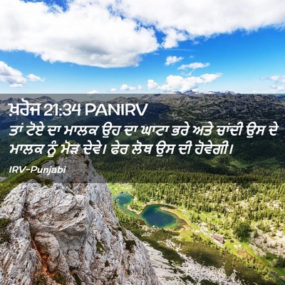 Picture 02 - ਖ਼ਰੋਜ 21:34 PANIRV - ਤਾਂ ਟੋਏ ਦਾ ਮਾਲਕ ਉਹ - Bible Verse Picture